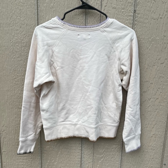 Madewell Stitched Shrunken Sweatshirt Ivory Size Small - Picture 9 of 9